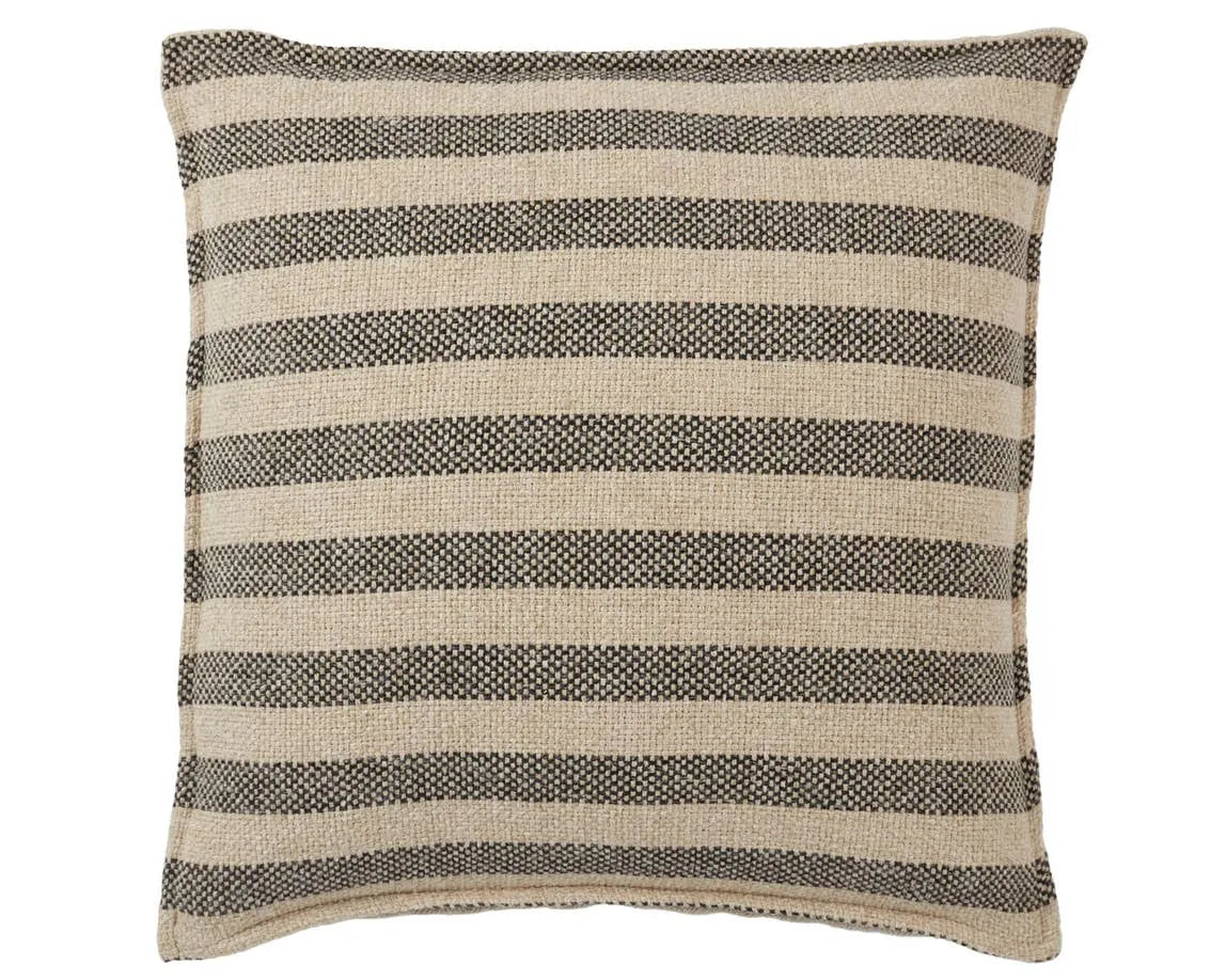 Tanzy TAN14 Beige/Black Pillow - Rug & Home