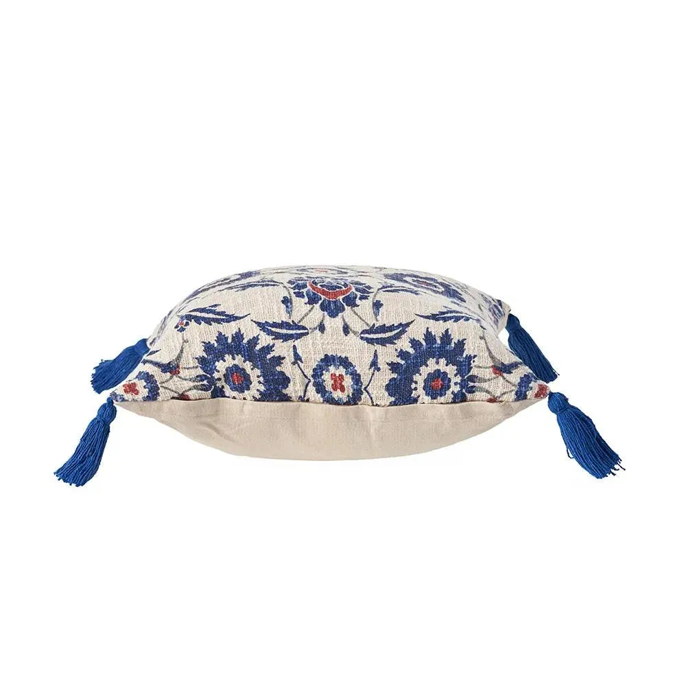 Tasseled Suzani Floral LR07376 Throw Pillow