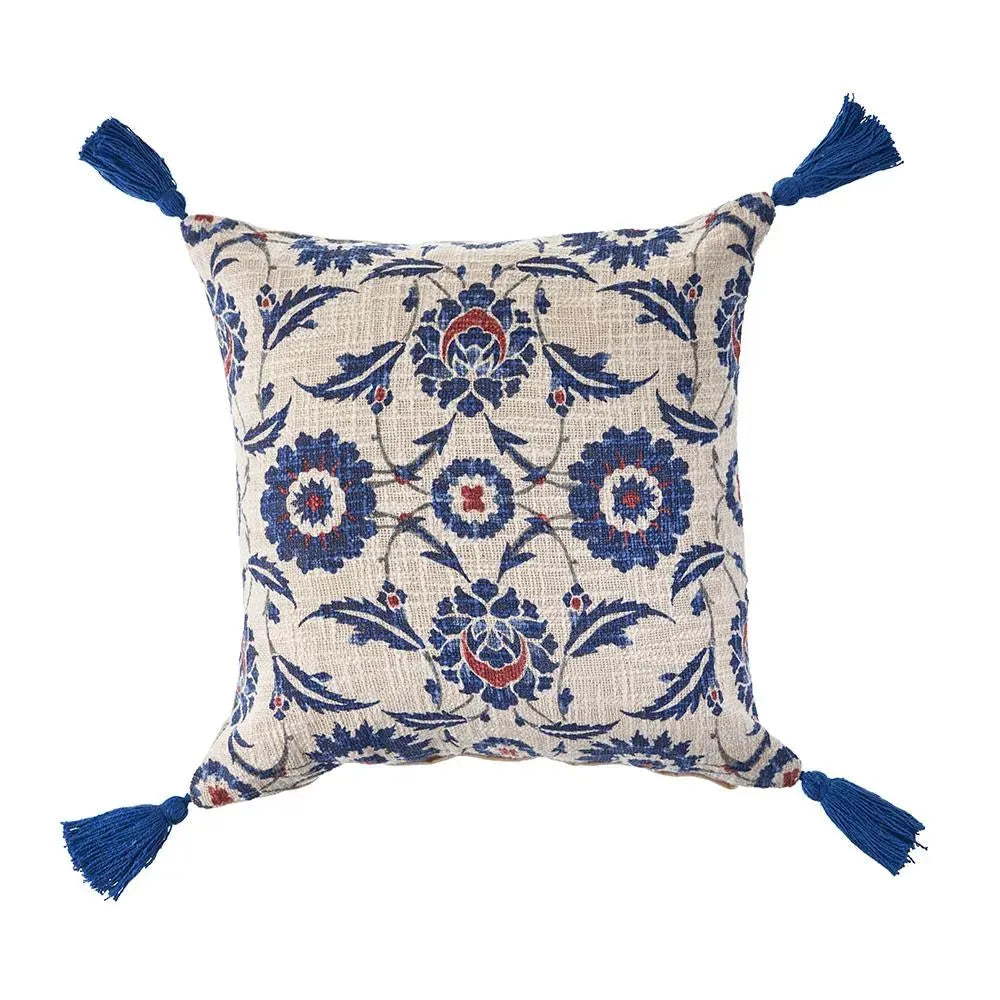 Tasseled Suzani Floral LR07376 Throw Pillow