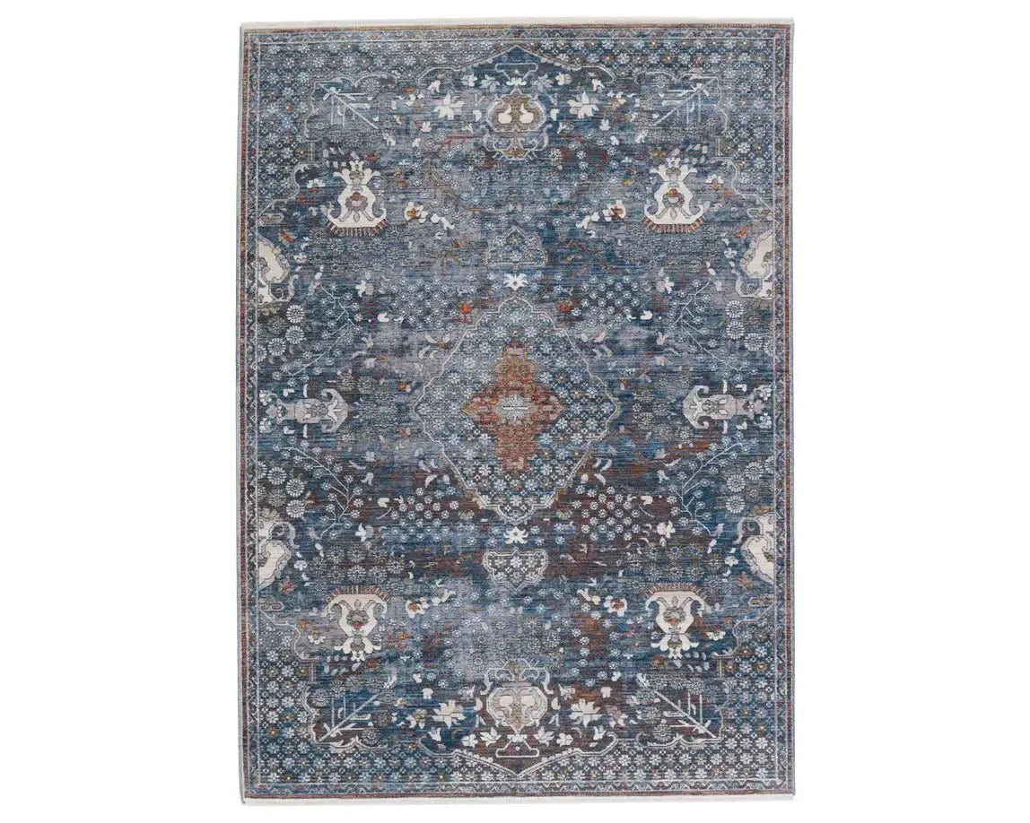 Terra TRR09 Blue/Orange Rug - Rug & Home