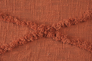 Terracotta Clay Tufted LR80177 Throw Blanket - Rug & Home