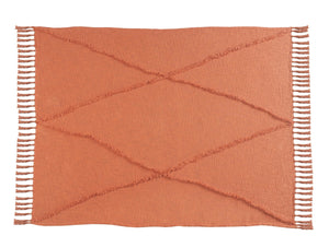 Terracotta Clay Tufted LR80177 Throw Blanket - Rug & Home