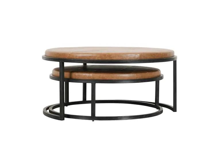 Terrance Nesting Coffee Tables Set of 2 Chestnut - Rug & Home