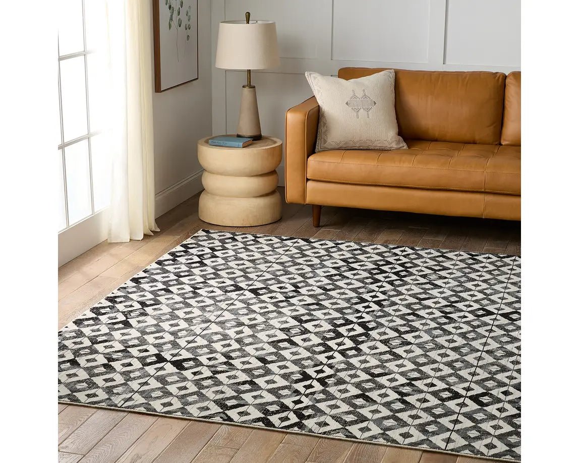 Tessera TSS03 Black/Cream Rug - Rug & Home