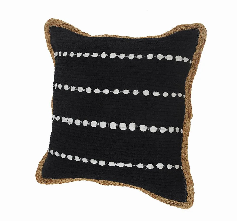 Black textured 2024 throw pillow