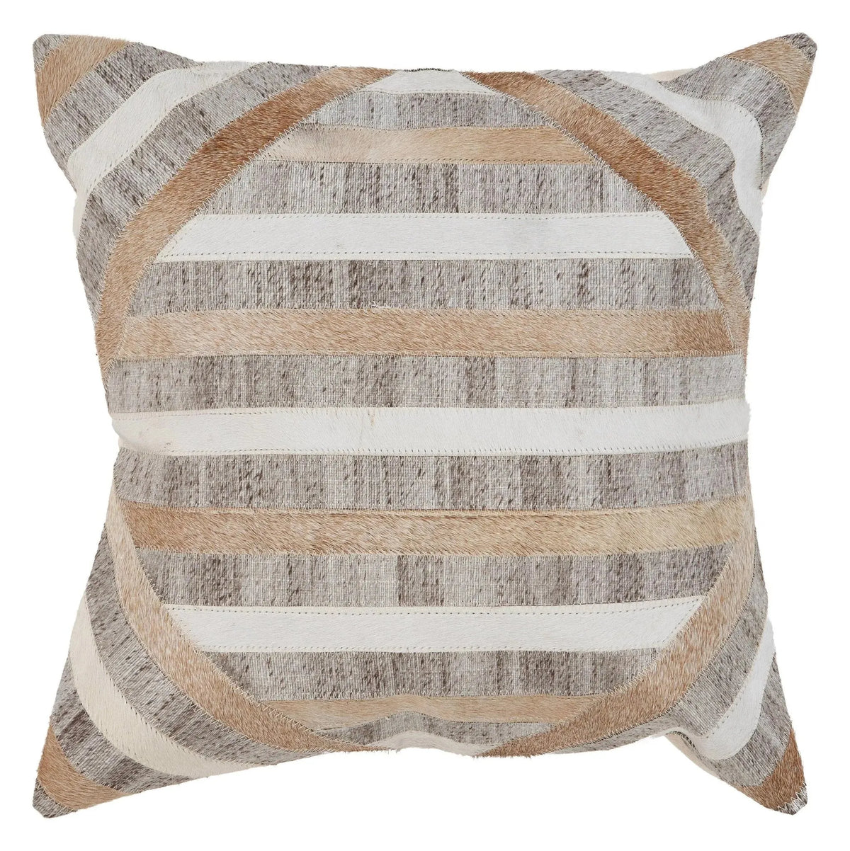 Textured Faux Fur Natural LR07329 Throw Pillow