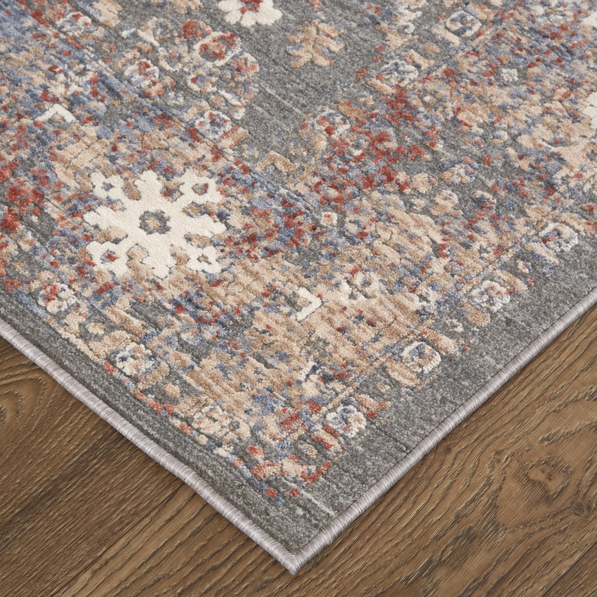 Thackery 39Cyf Gray/Red Rug - Rug & Home