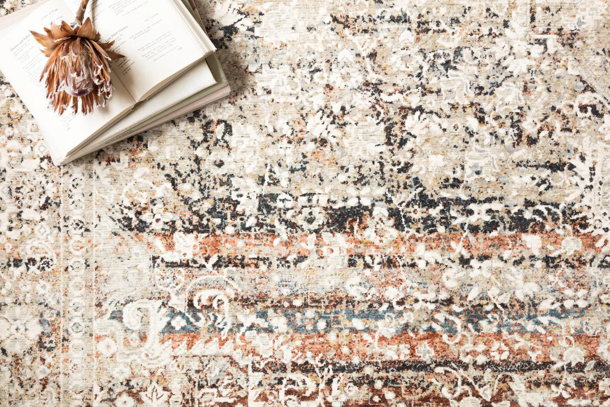 Theia THE-05 Taupe/Brick Rug - Rug & Home