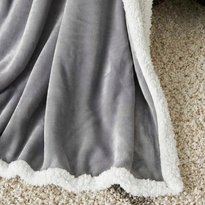 Throw Blankets SN102 Light Grey Throw Blanket Rug Home