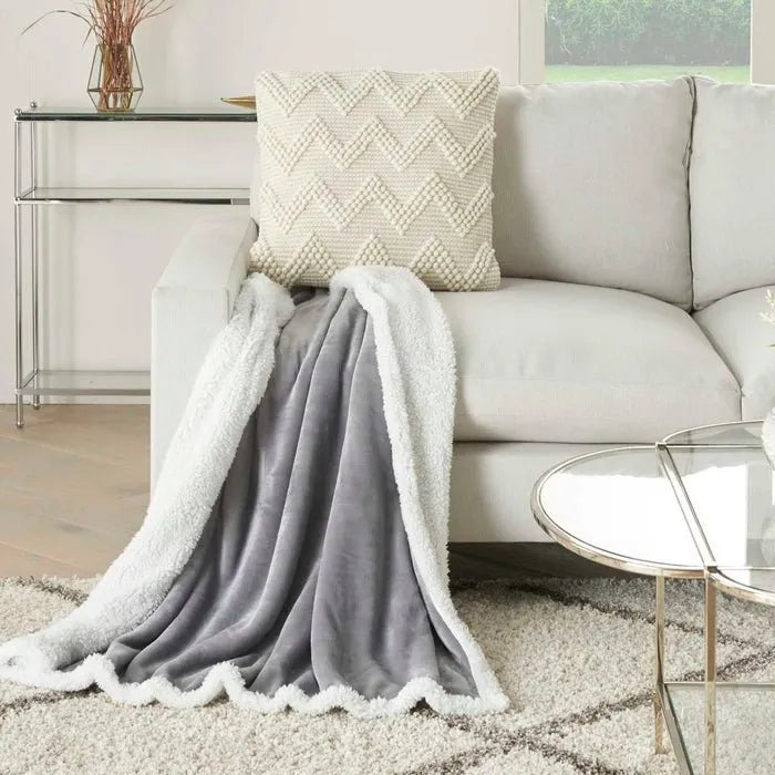 Throw Blankets SN102 Light Grey Throw Blanket