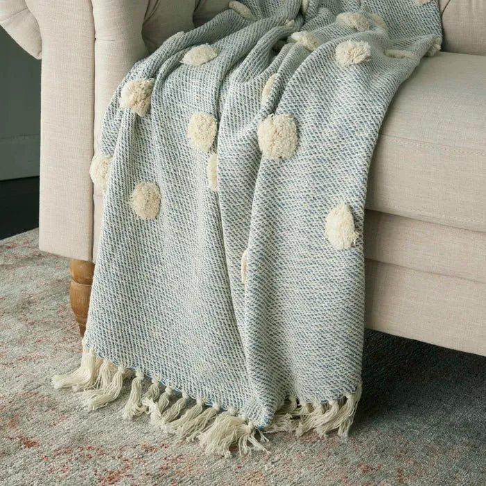 Throw SH019 Blue Throw Blanket - Rug & Home