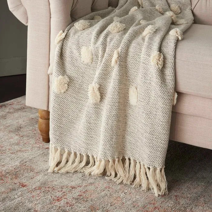 Throw SH019 Grey Throw Blanket - Rug & Home