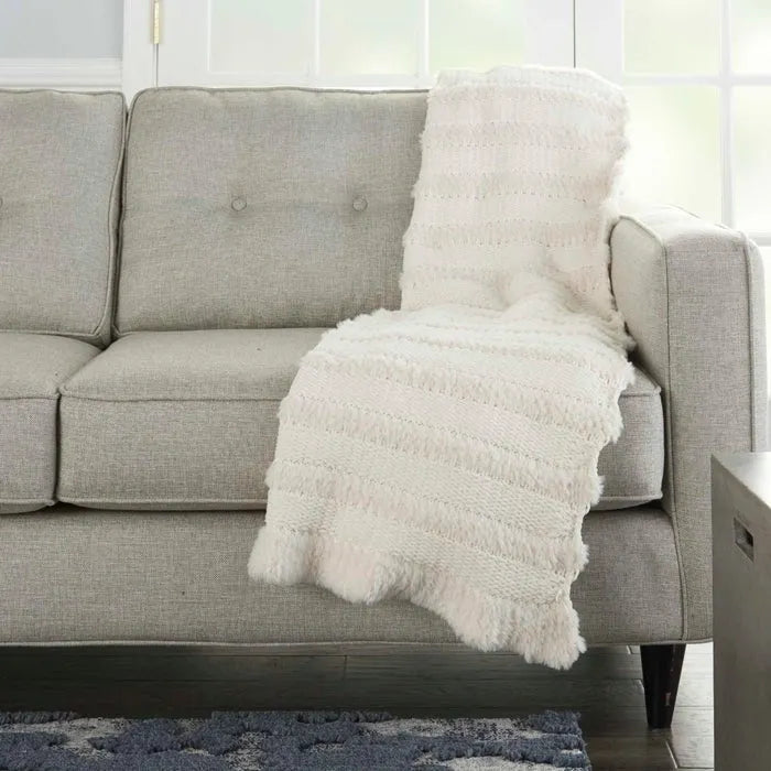 Throw VV190 Ivory Throw Blanket - Rug & Home