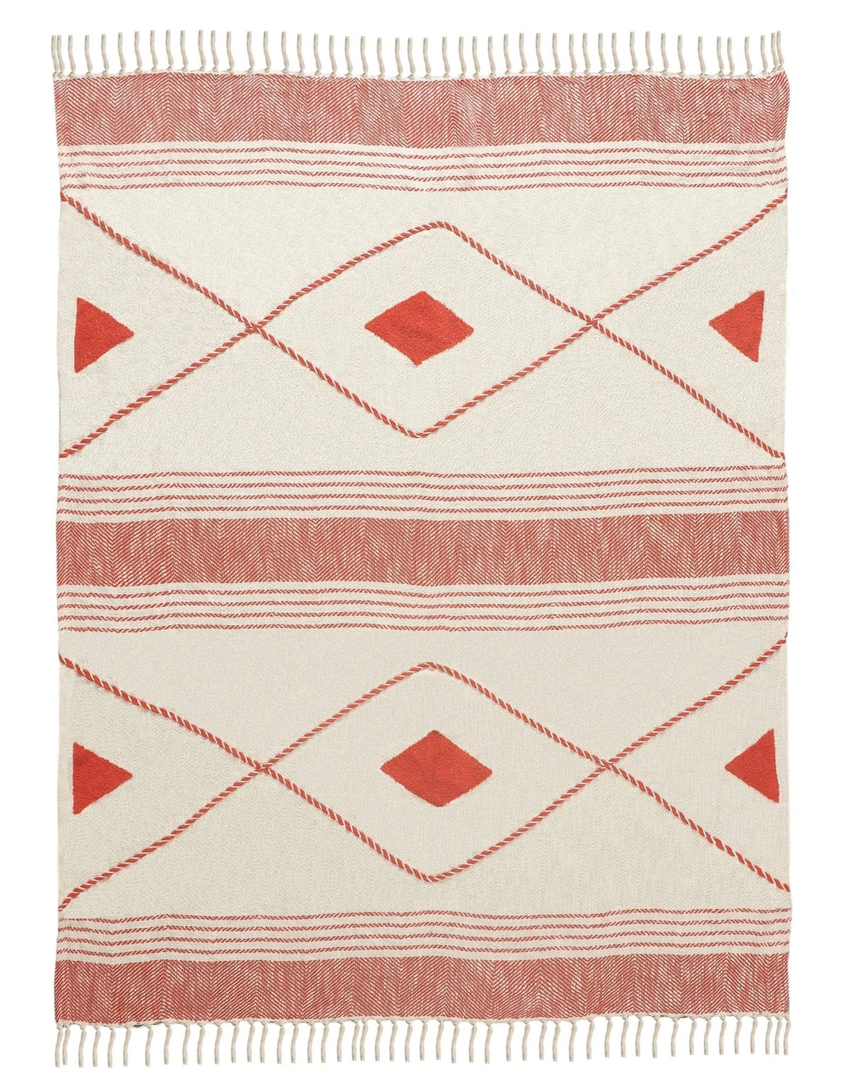 Throws Lr80186 Red/White Throw Blanket - Rug & Home