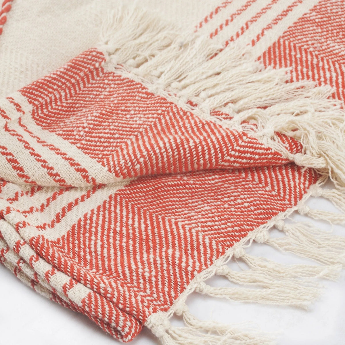 Throws Lr80186 Red/White Throw Blanket - Rug & Home