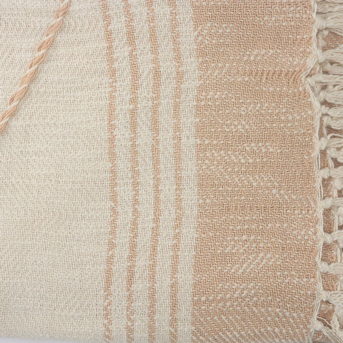 Throws Lr80188 Peach/White Throw Blanket
