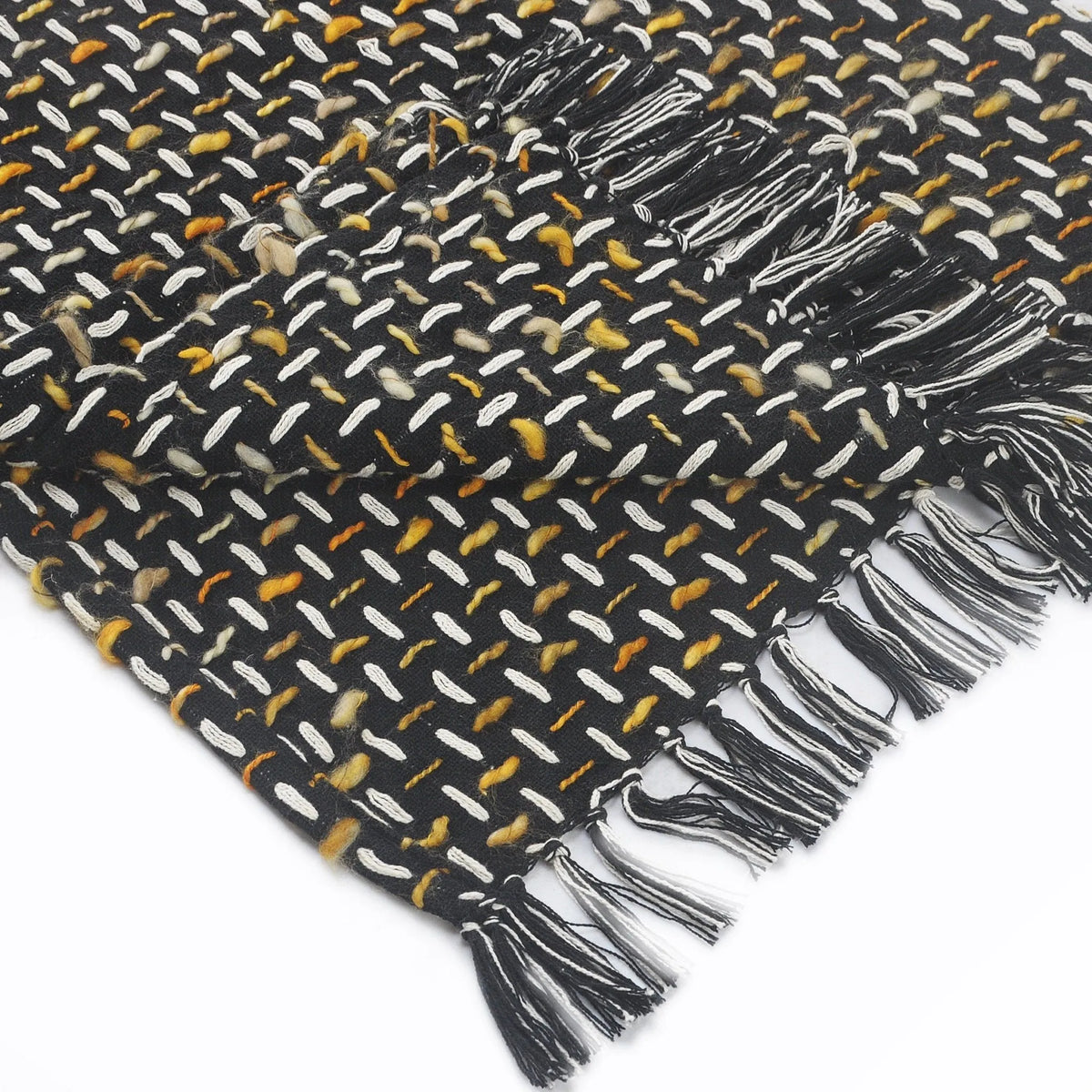 Throws Lr80189 Black/Gold Throw Blanket - Rug & Home