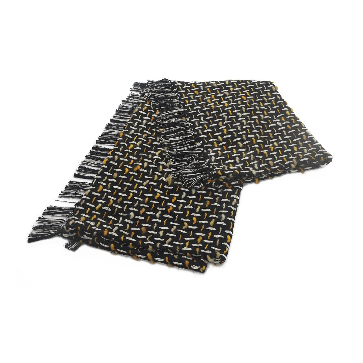 Throws Lr80189 Black/Gold Throw Blanket - Rug & Home