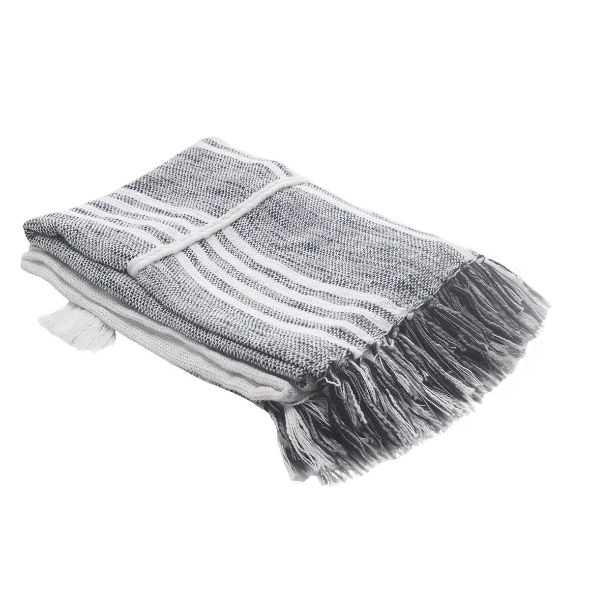 Throws Lr80192 Gray/White Throw Blanket - Rug & Home