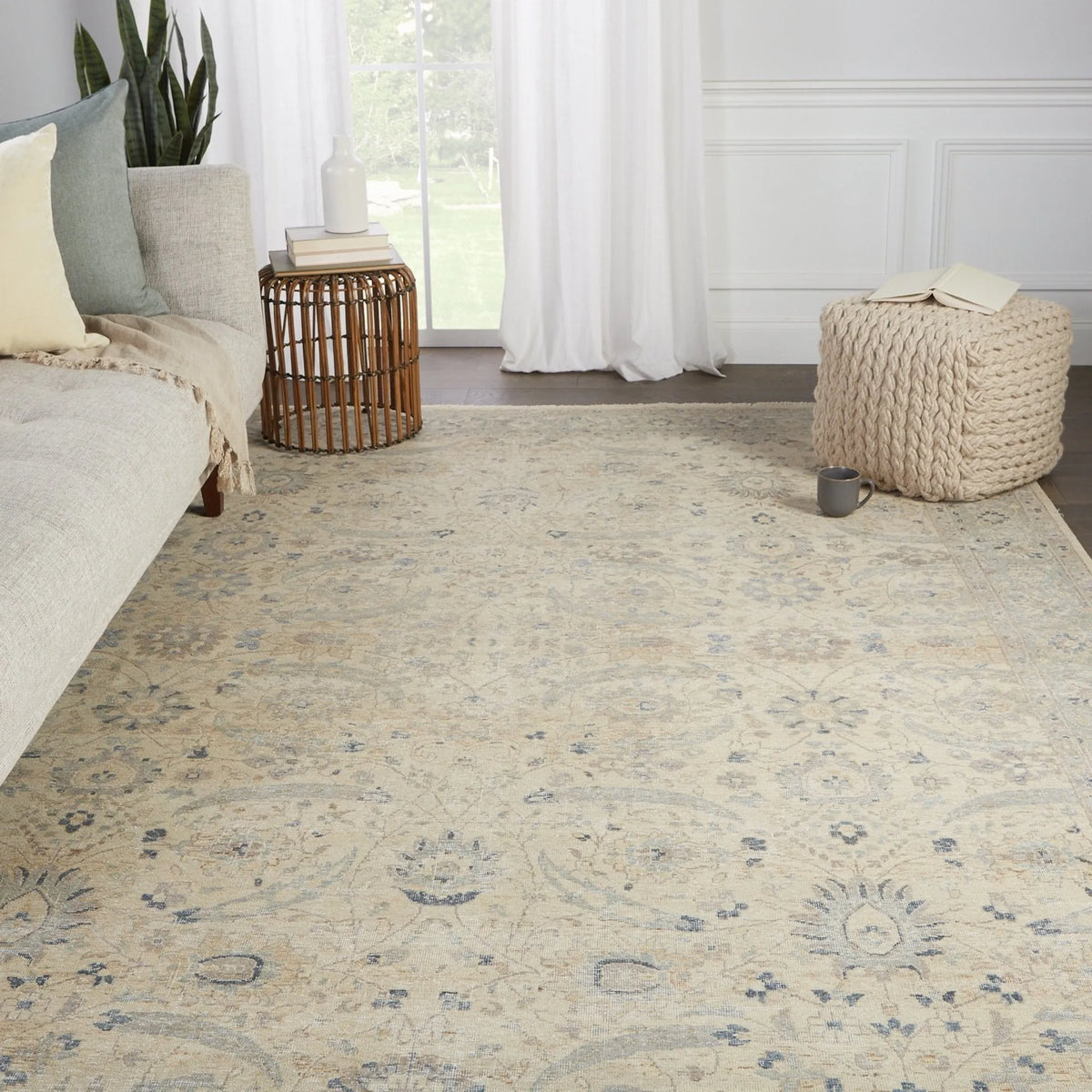 Tierzah Trz01 Merey Gray/Beige Rug - Rug & Home