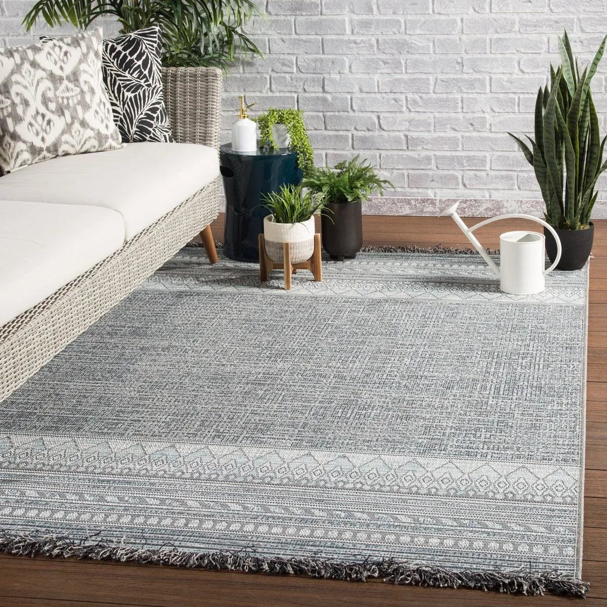 Tikal Tkl07 Rao Gray/Light Blue Rug - Rug & Home