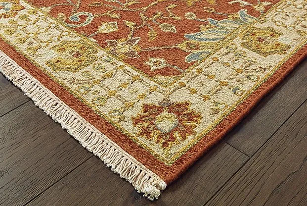 Tommy Bahama Angora 12303 Rust Ivory Rug - Rug & Home