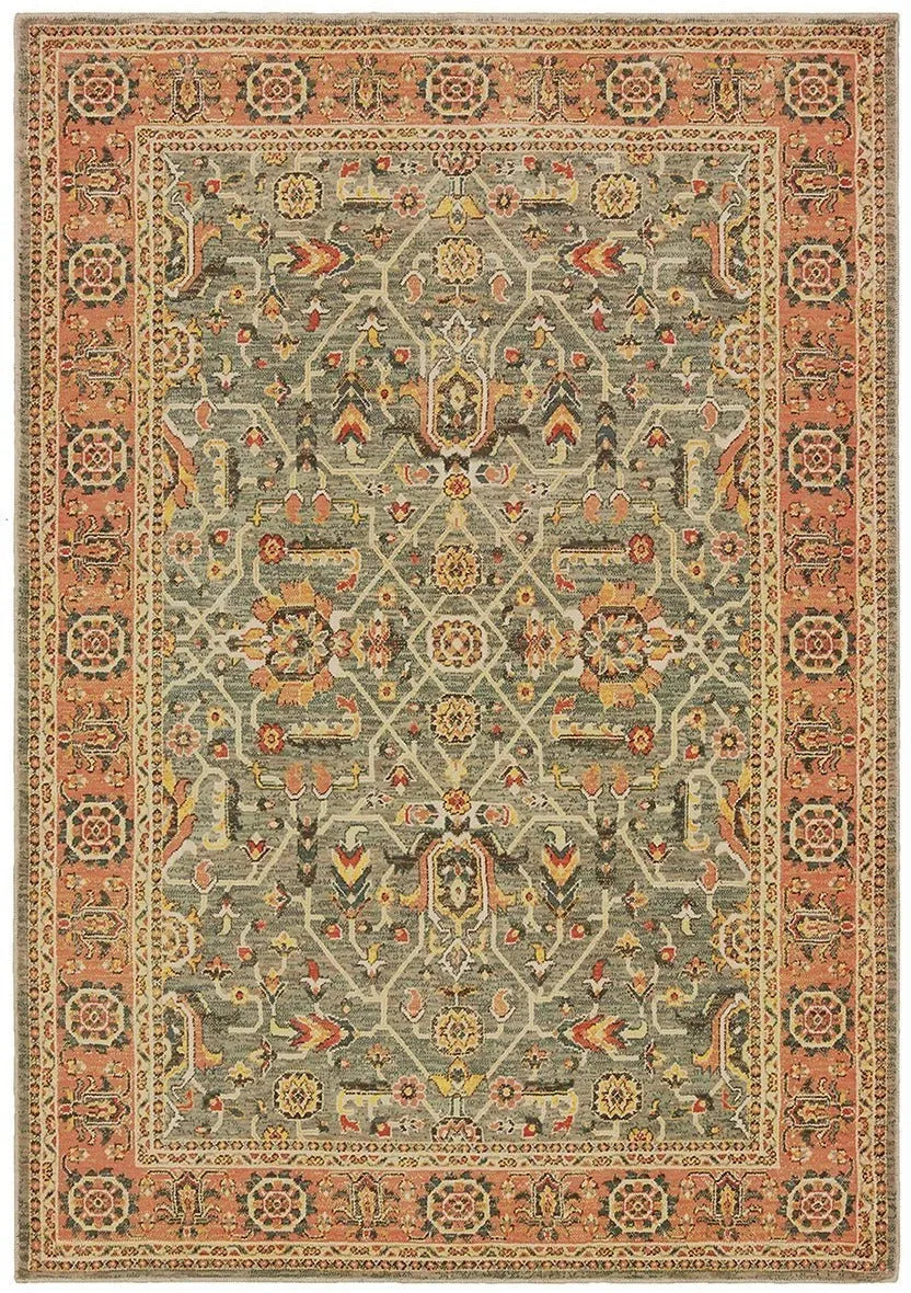 Toscana 9537B Blue Orange Rug - Rug & Home