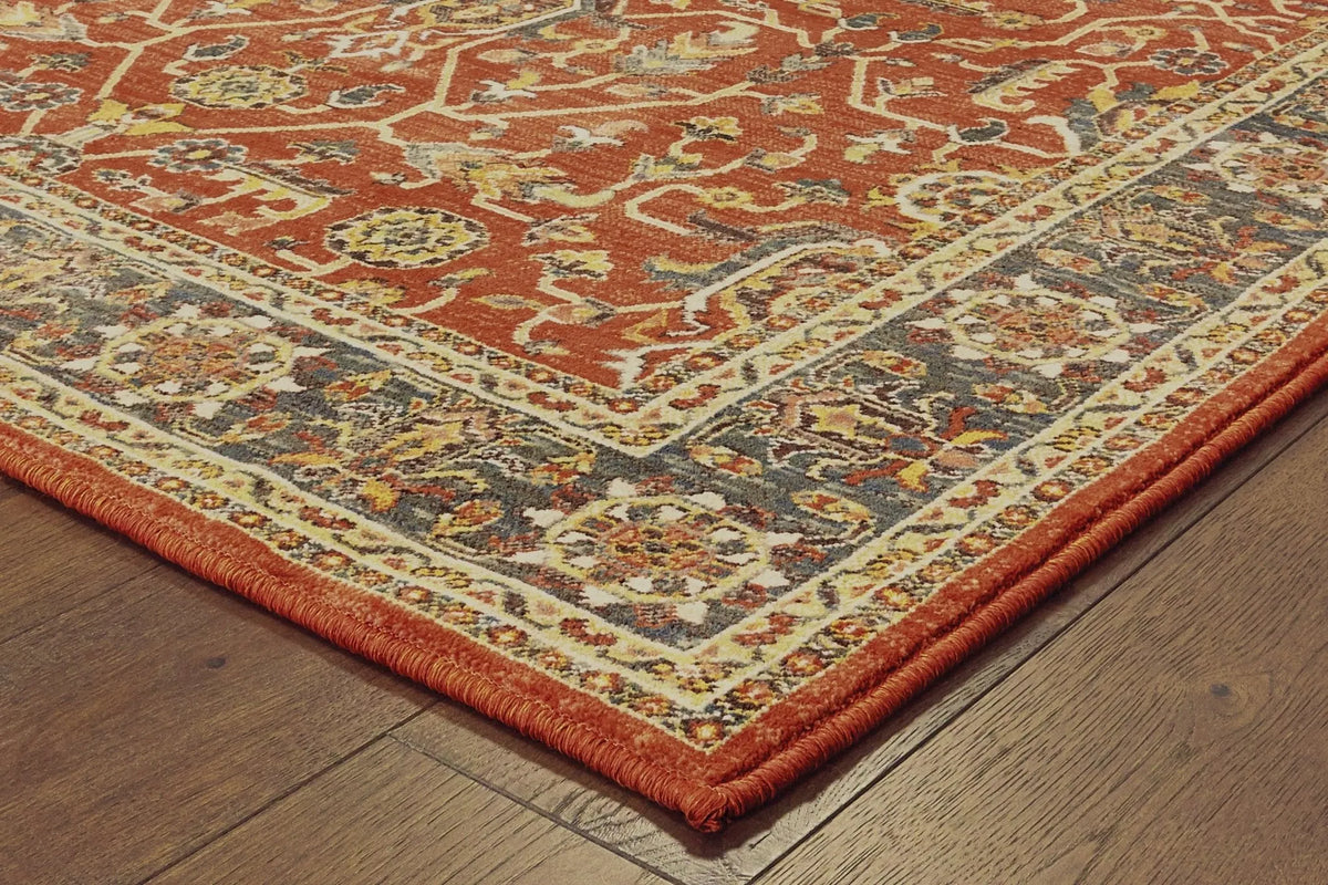 Toscana 9537C Orange Blue Rug - Rug & Home