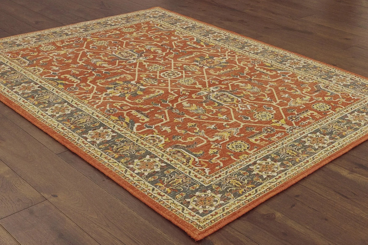 Toscana 9537C Orange Blue Rug - Rug & Home