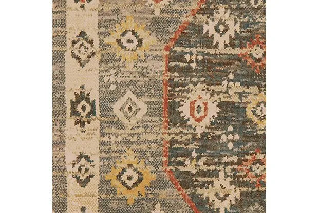 Toscana 9545D Orange Blue Rug - Rug & Home