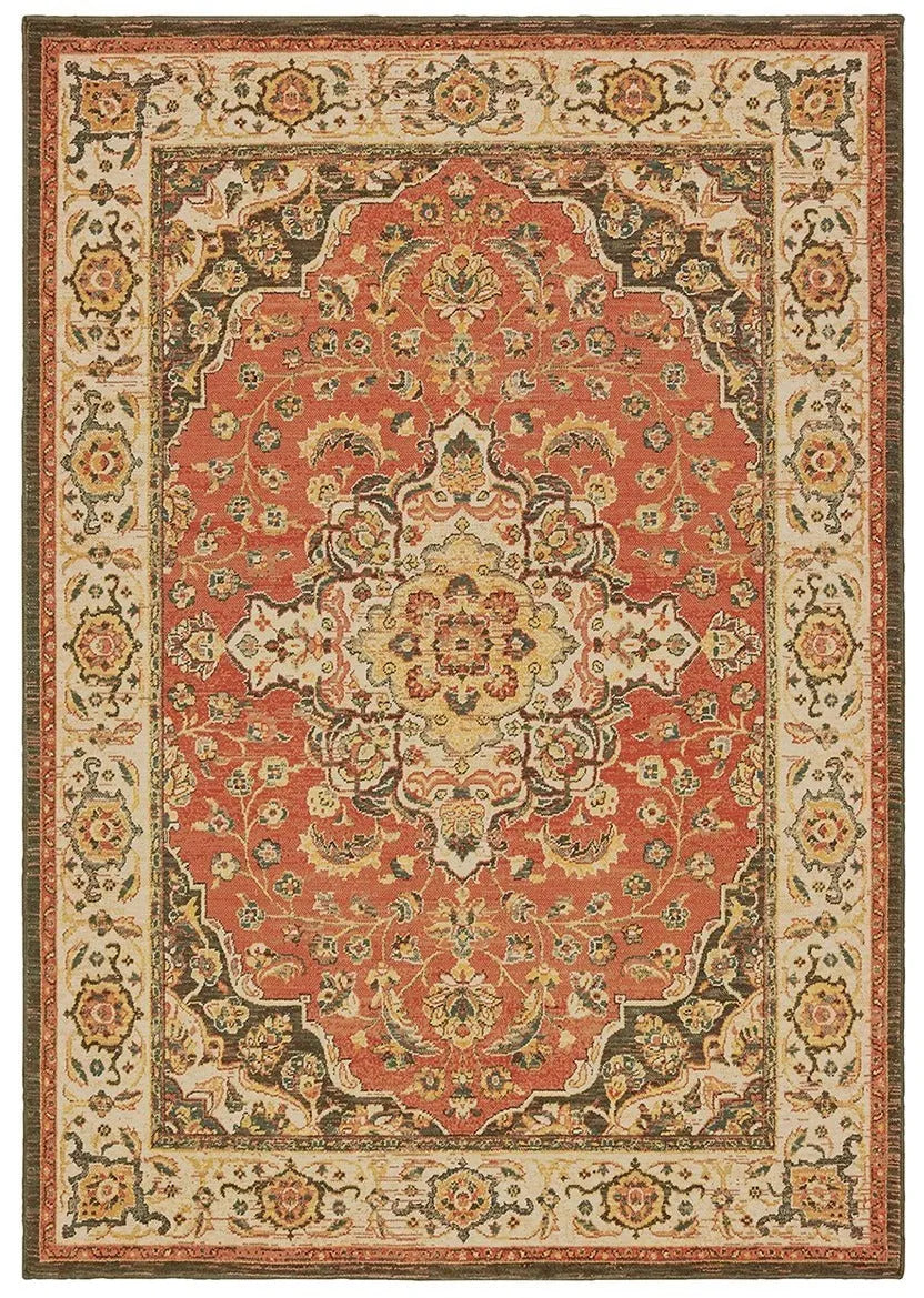 Toscana 9551B Orange Ivory Rug - Rug & Home