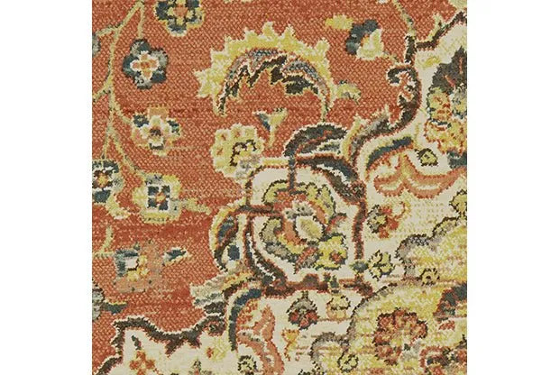 Toscana 9551B Orange Ivory Rug - Rug & Home