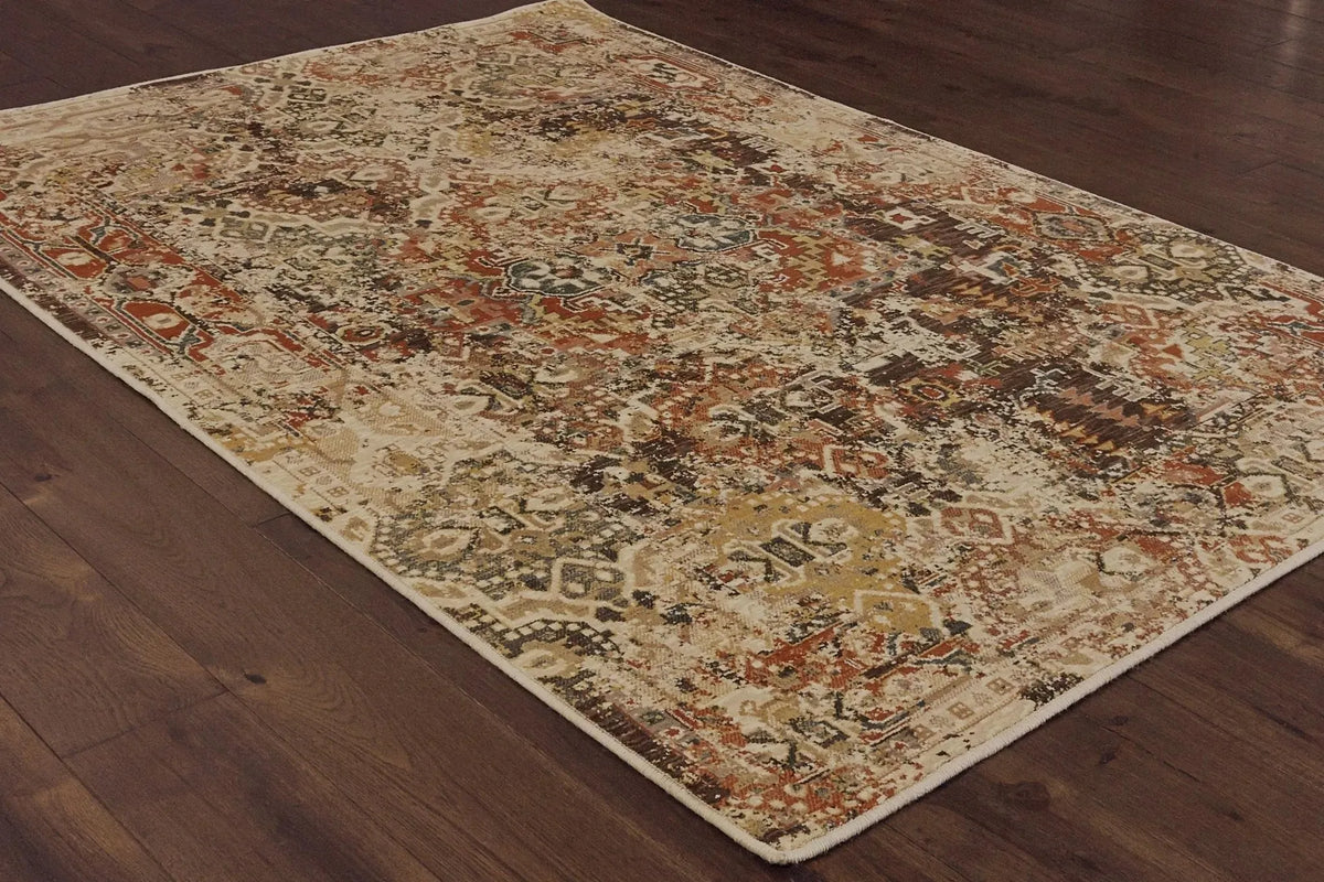 Toscana 9555B Charcoal Orange Rug