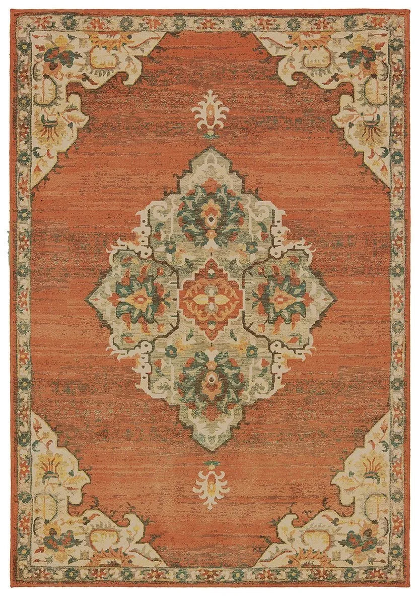 Toscana 9568B Orange Grey Rug - Rug & Home