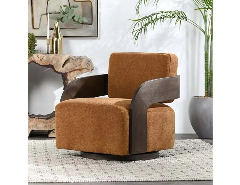 Toscana Swivel Accent Chair Amber - Rug & Home