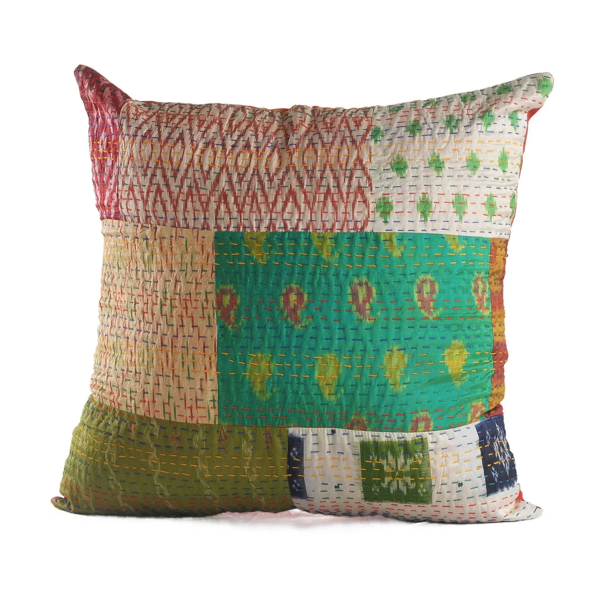 Traditional Patola Kantha LR07382 Throw Pillow