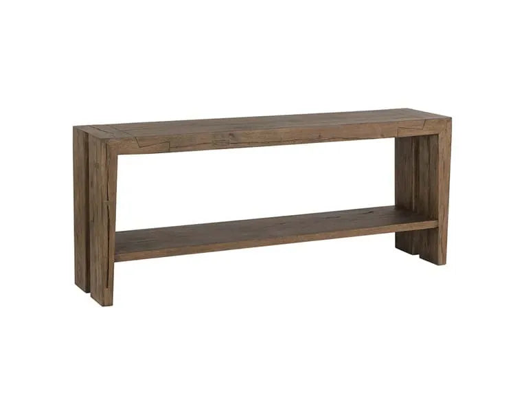 Troy Console Table Antique Brown/Meadow White - Rug & Home