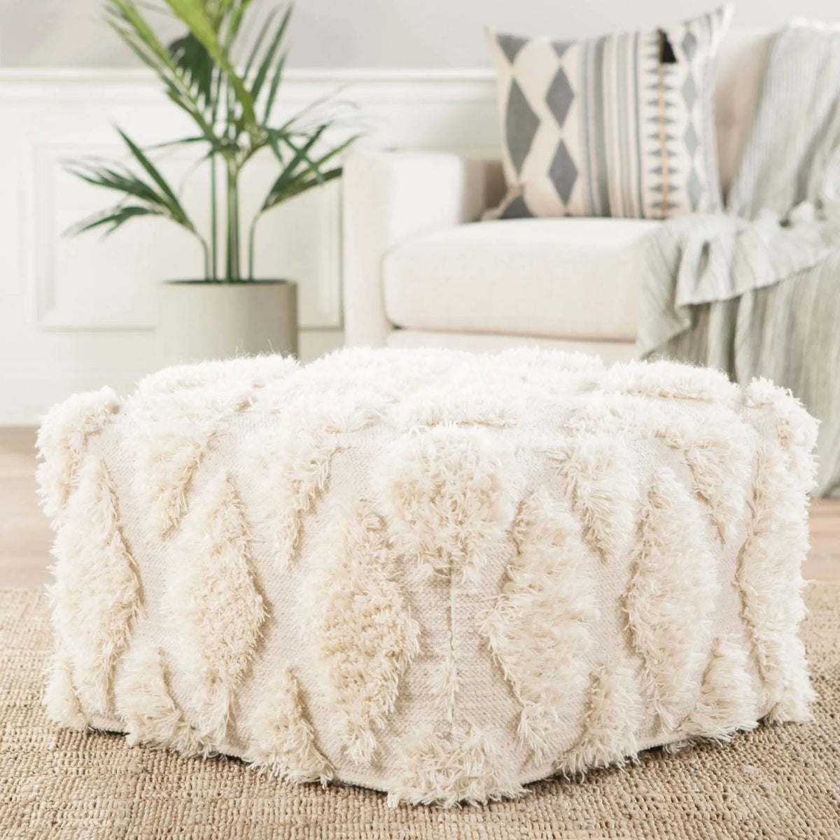 Ultra By Nikki Chu UNK07 Aaltos Ivory Pouf