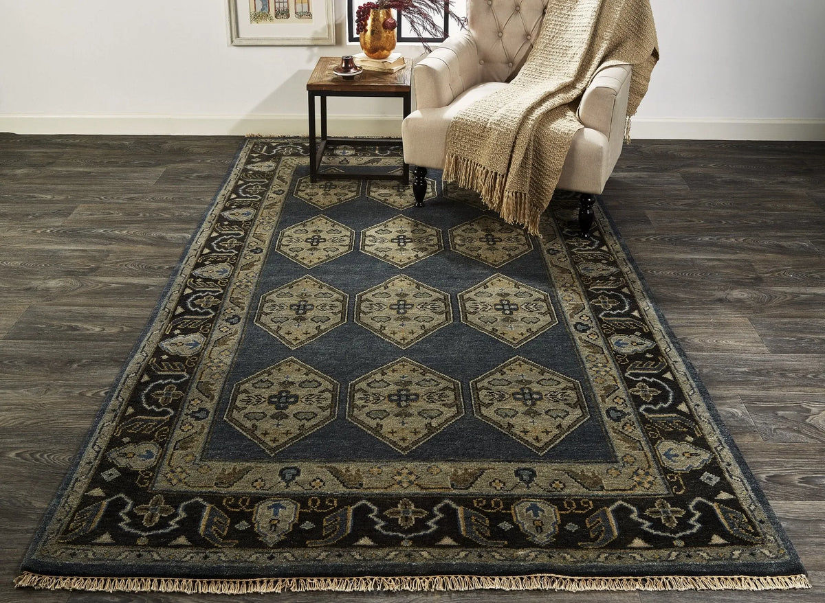 Ustad 6111F Blue/Gray Rug - Rug & Home