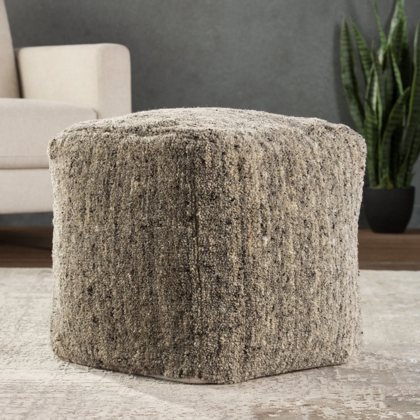 Vagabond Vbd02 Sherwood Gray/Beige Pouf - Rug & Home