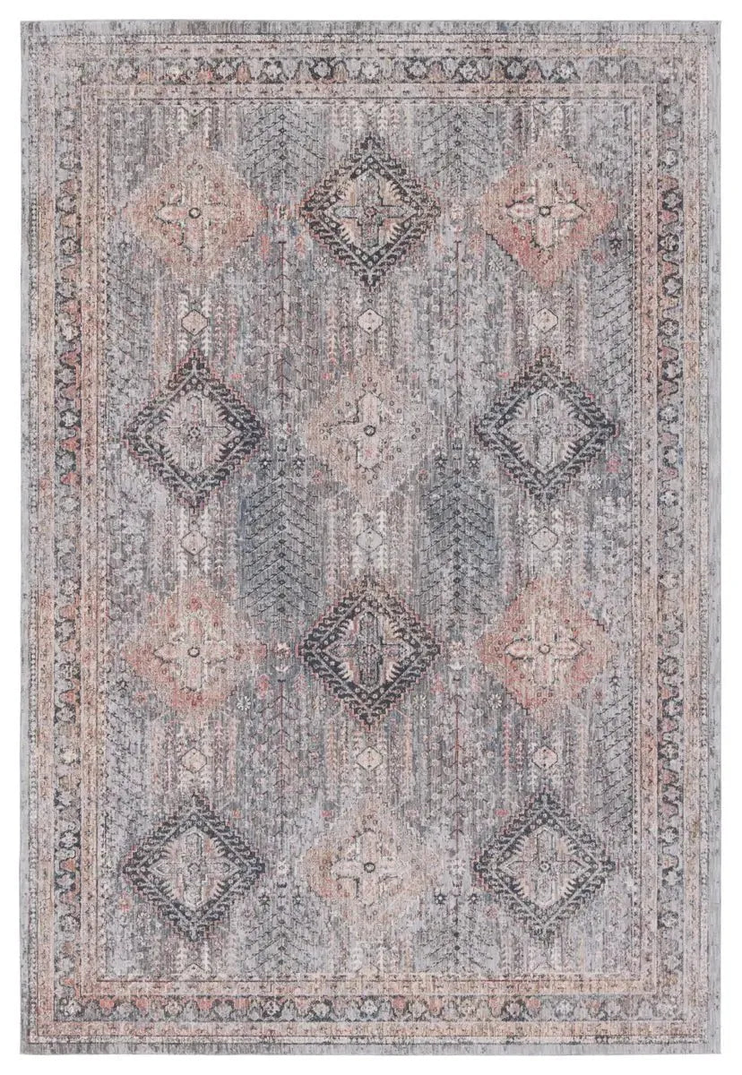 Vanadey VND01 Grey/Red Rug - Rug & Home