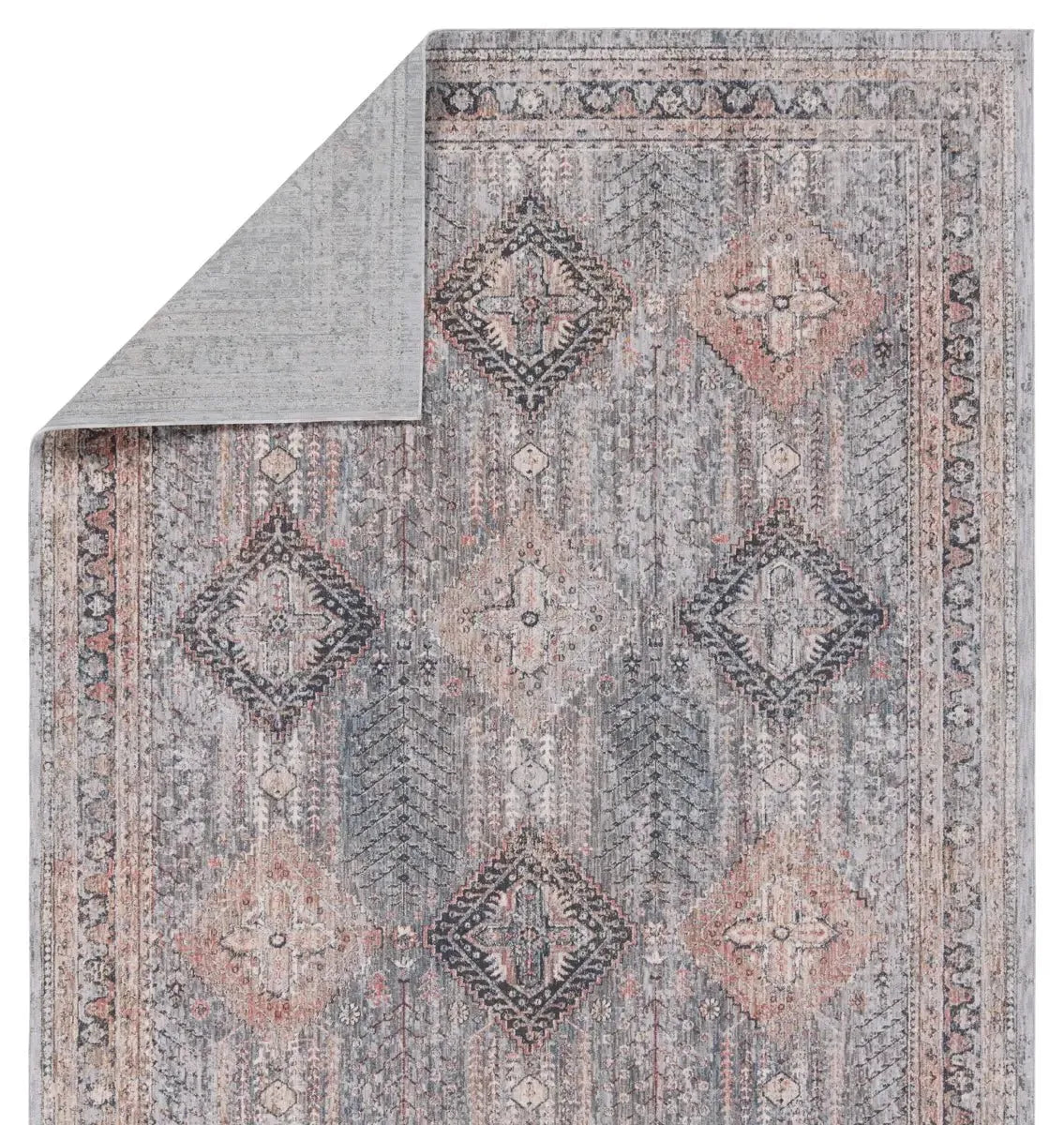 Vanadey VND01 Grey/Red Rug - Rug & Home