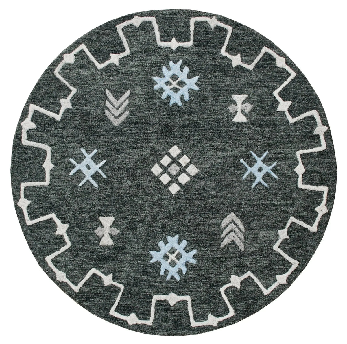 Vibrance Lr03563 Charcoal/Cream/Blue Rug
