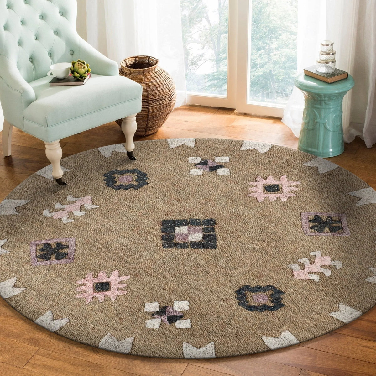 Vibrance Lr03570 Taupe/Black/Pink Rug - Rug & Home