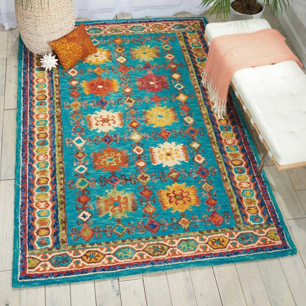 Vibrant VIB09 Teal Rug - Rug & Home