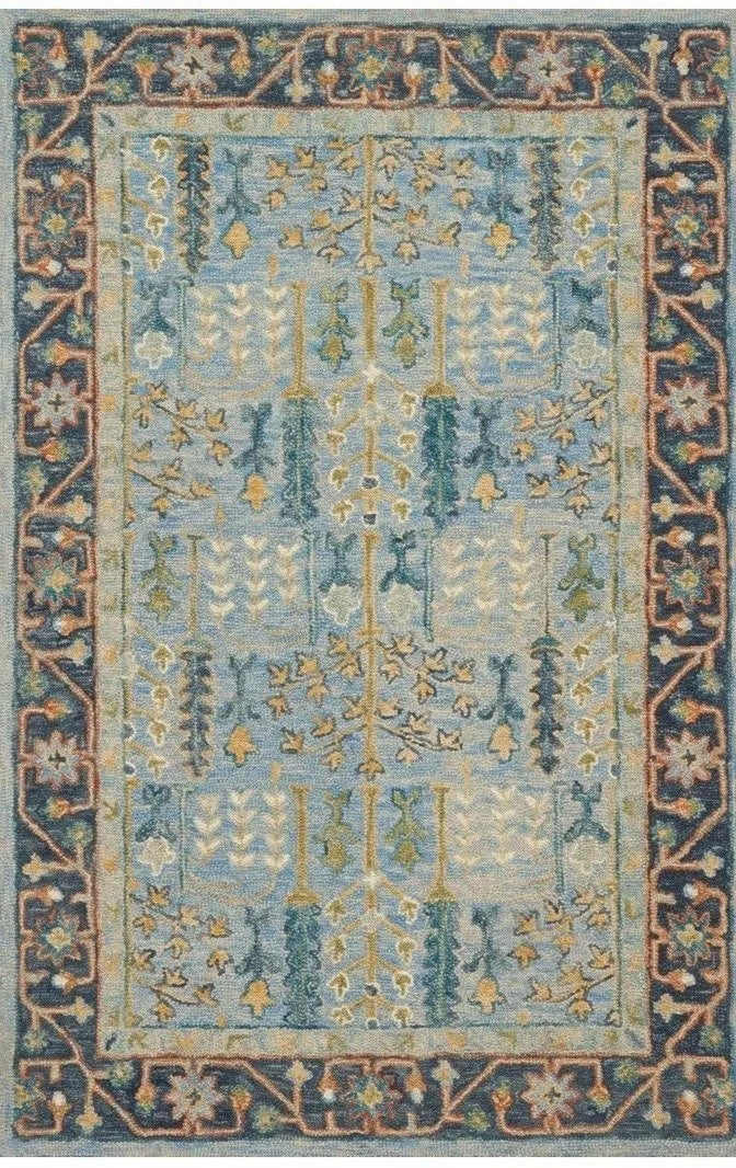 Victoria VK 12 Lt Blue / Dk Blue Rug - Rug & Home