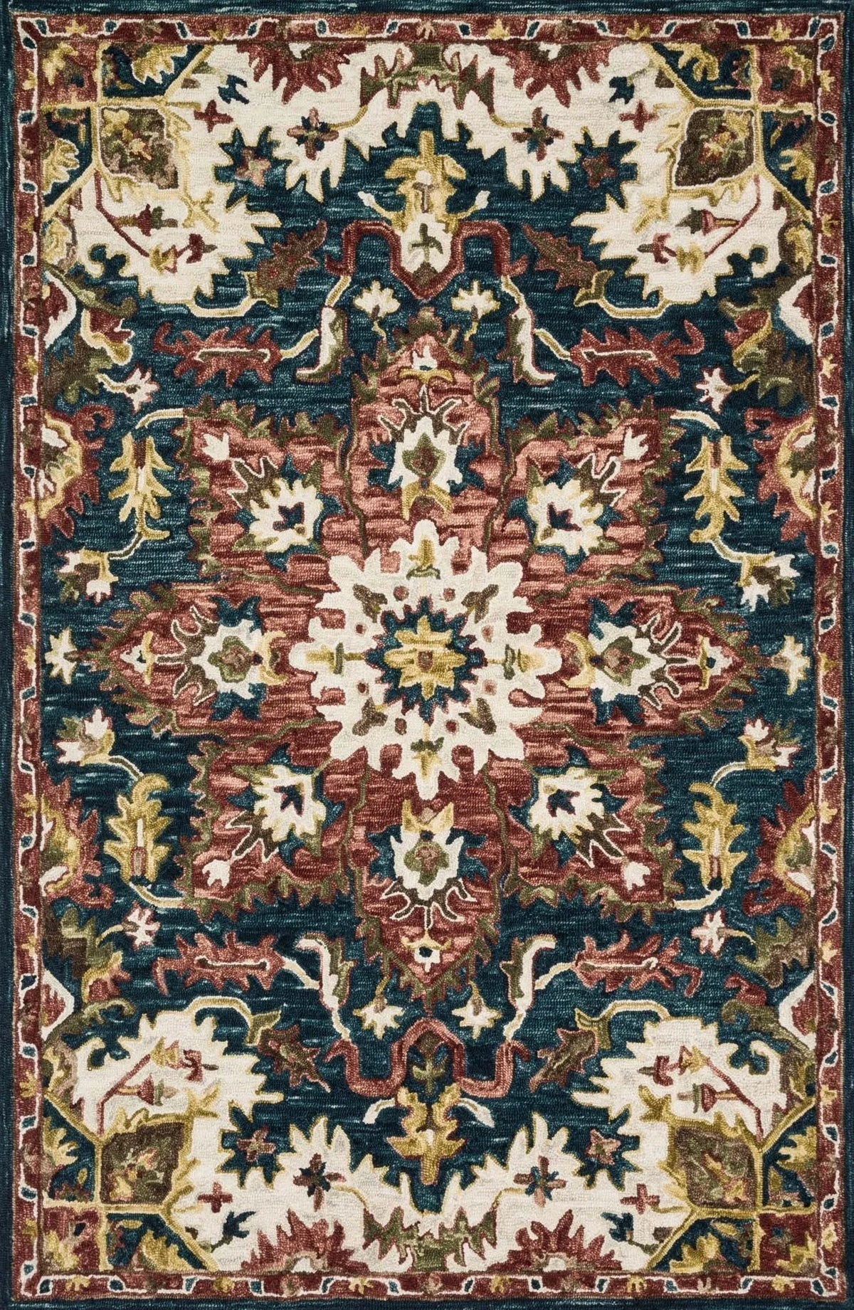 Victoria VK 13 Teal / Raspberry Rug - Rug & Home