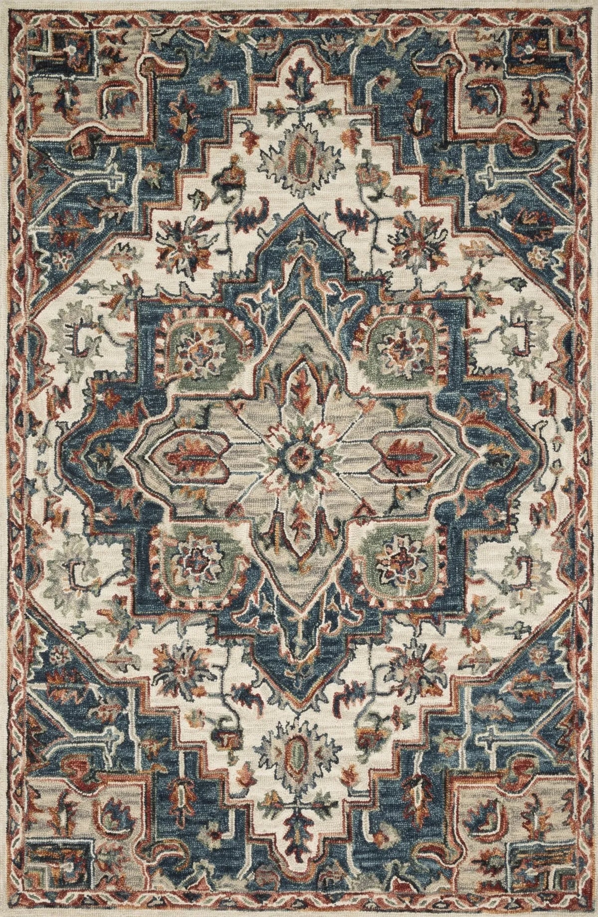 Victoria VK 16 Blue Red Rug - Rug & Home