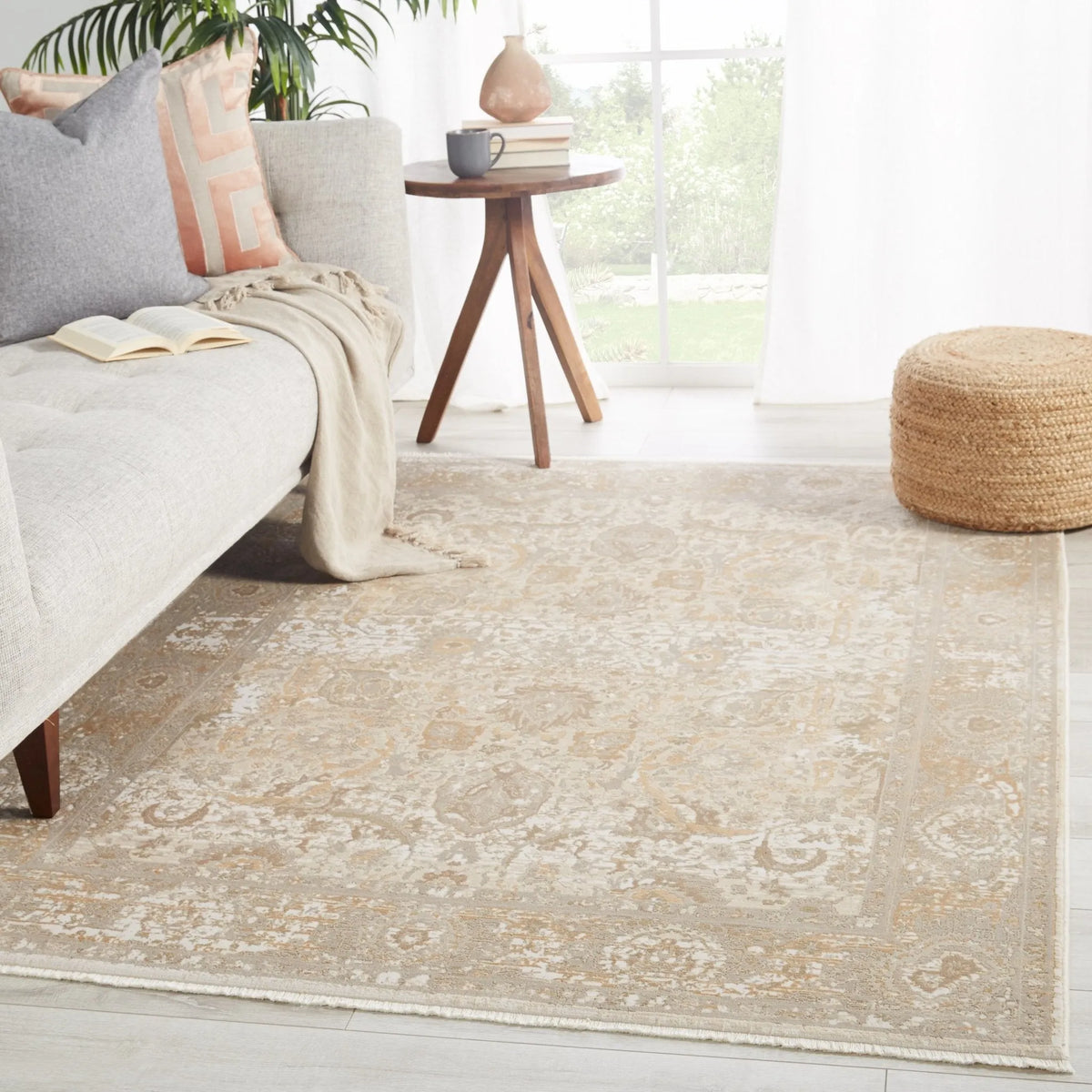 Vienne Vne04 Baptiste Taupe/Cream Rug - Rug & Home