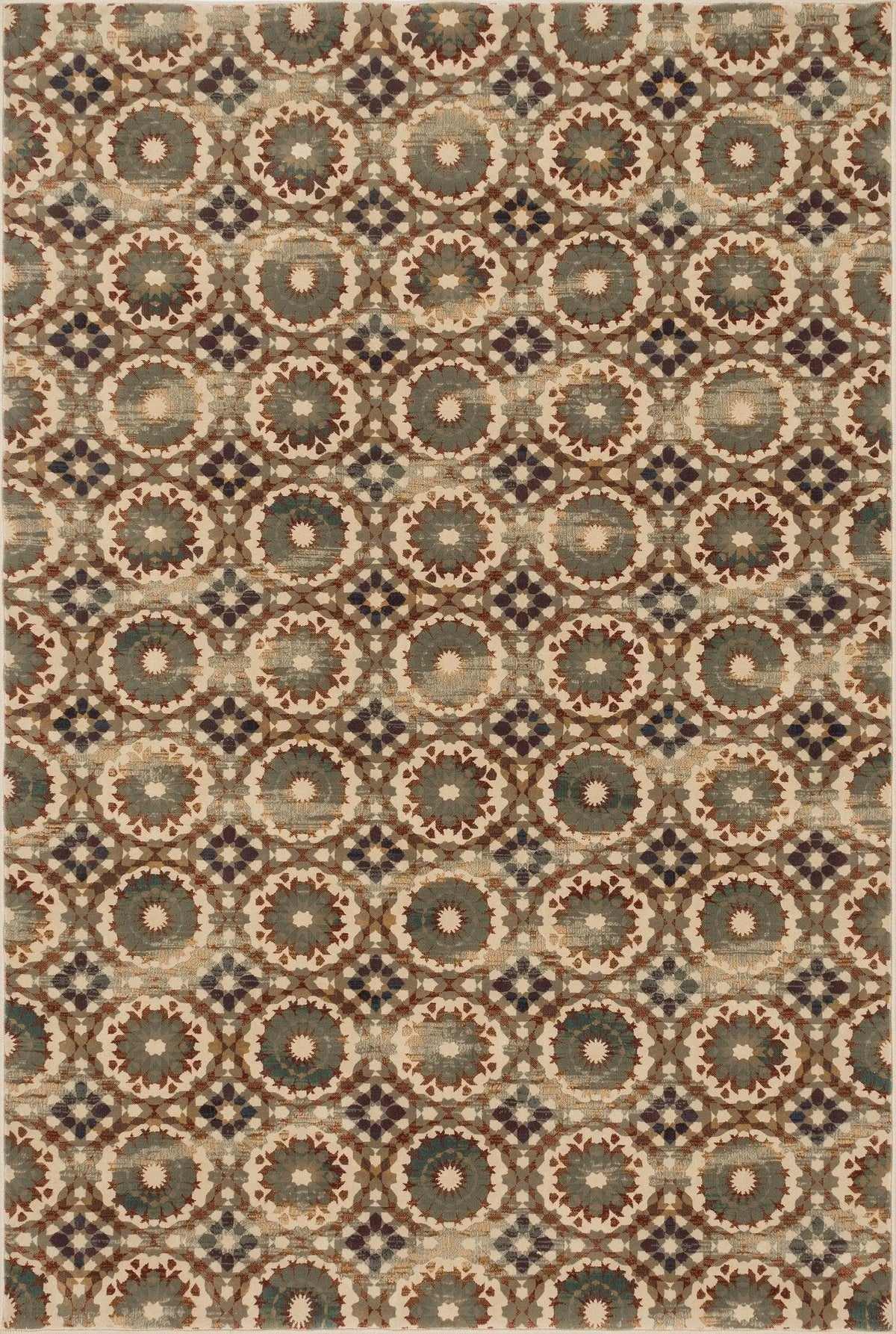 Vista VT 07 Ivory / Rust Rug - Rug & Home